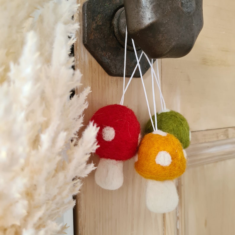 Felt Woodland Toadstools Loose or Hanging Mushroom Craft Decoration Autumn Decor image 9