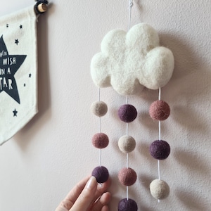 Boho Felt Cloud Hanging Decoration - Wall Art - Nursery Mobile