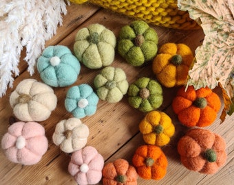 Felt Autumn Pumpkins - Available in two sizes - Sold Individually - Halloween Decor