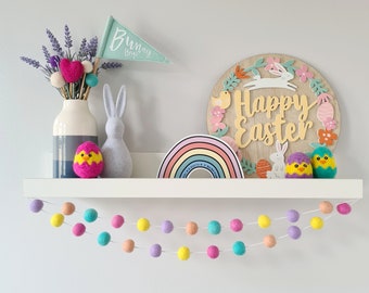 Bright Felt Ball Garland - Easter Decoration