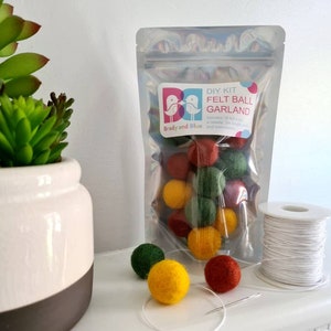 DIY Felt Ball Garland Kit: Jungle Nursery Decor Pom Pom Craft