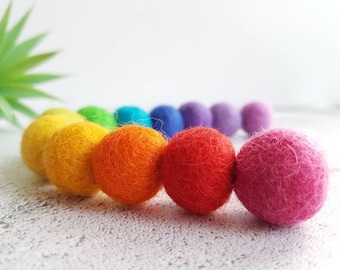 Rainbow Garland - Ombre Felt Ball Pom Poms