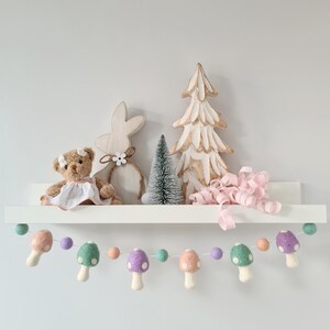 Pastel Toadstool Garland - New Baby Nursery Decor - Woodland Decoration - Winter Wonderland