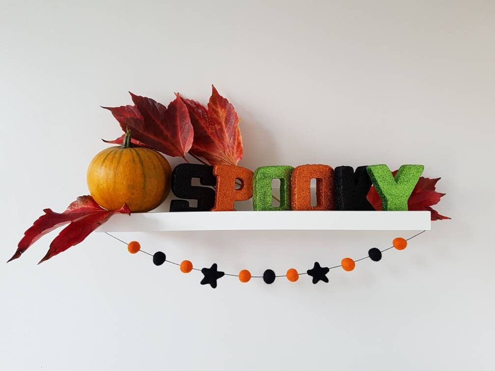 Black and Orange Halloween Garland Etsy