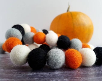 Halloween Decor - Felt Ball Halloween Garland