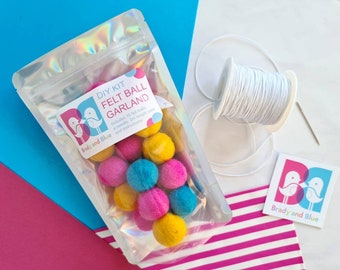 Garland Craft Kit - DIY Felt Ball Garland Kit - Make Your Own Pom Pom Garland
