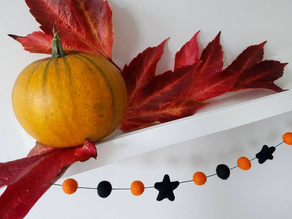 Black and Orange Halloween Garland Etsy UK