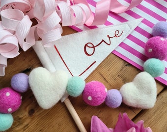 Heart Garland - Mermaid Colours - Valentine's Decor