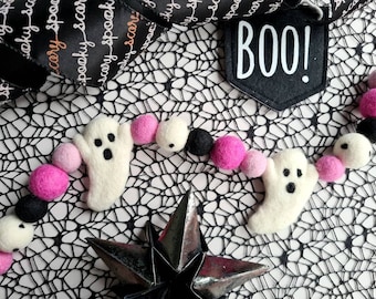 Halloween Ghost Garland - Pink Halloween Decor