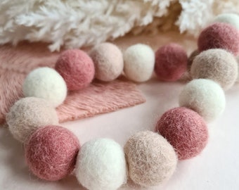 Boho Felt Ball Garland - Gender Neutral - Cosy Hygge Decor