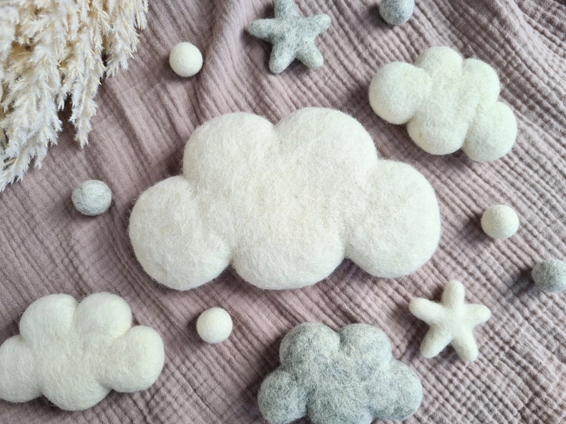 Felt Clouds Craft Accessories Needle Felted Wool image 1