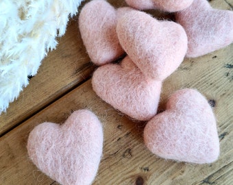 Peach Blush Felt Hearts - Valentine Craft Supplies - Sold Individually