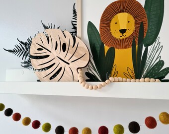 Jungle Bedroom Decor - Felt Ball Pom Pom Garland