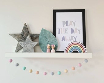 Pastel Rainbow Felt Ball Garland