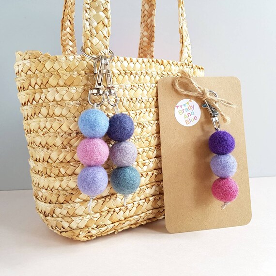 Pom Pom Keyring Design Your Own Felt Ball Keychain Pick Etsy