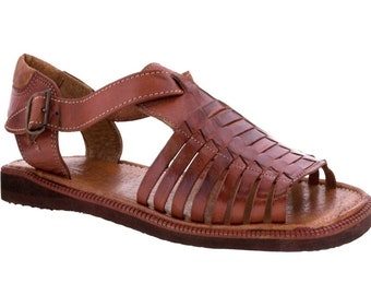 Mens 005 Buckle Style All Real Leather Mexican Huaraches Chedron
