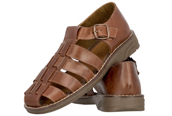 mens closed leather sandals