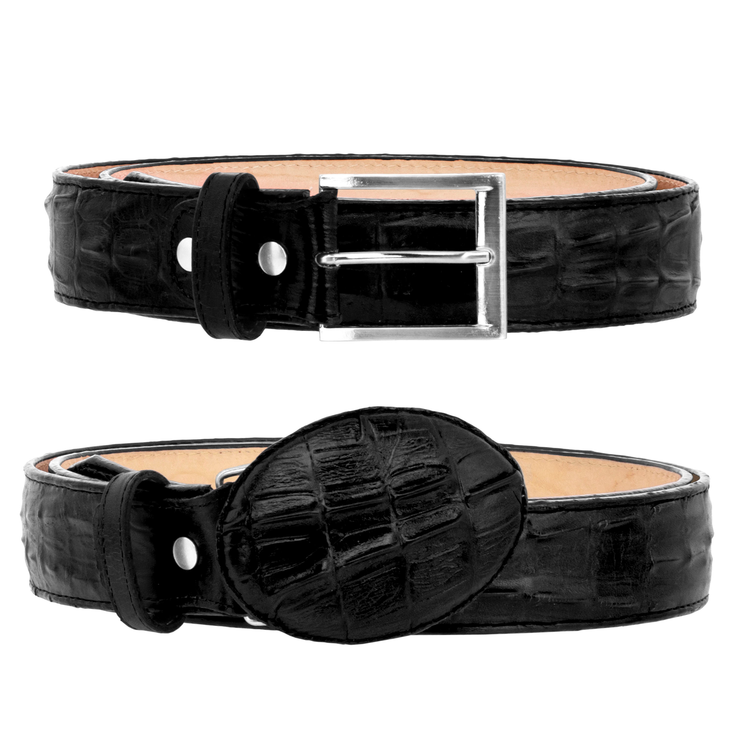 Monte Carlo Belt + Genuine Crocodile Loop + Tab // Black