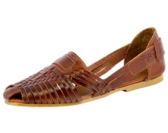 Handmade Mexican Huaraches Slip on Leather Sandals Closed - Etsy