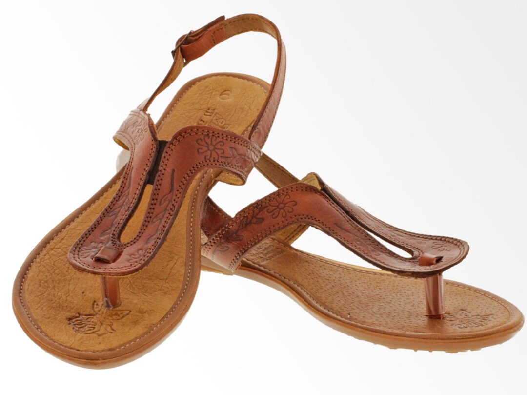 Women's Leather Tstrap Sandals Etsy