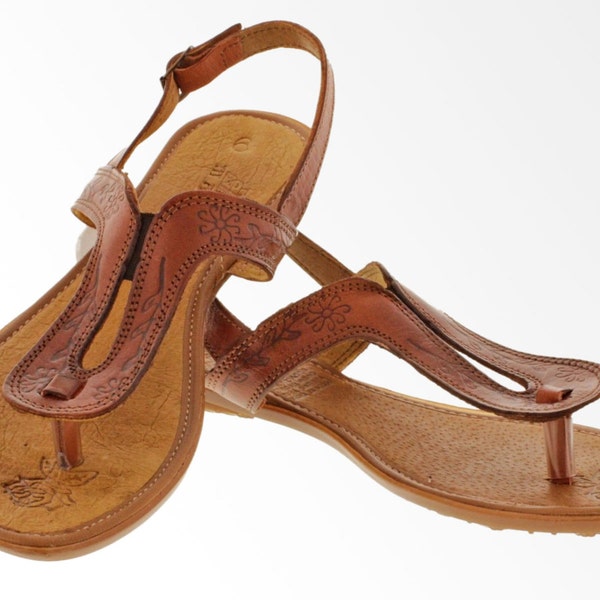 Women's Leather T-Strap Sandals