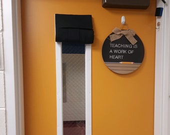 Clearance! 12" w x 48" L Black Blakcout Classroom Lockdown Curtain