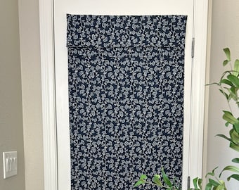Clearance! 25" w x 70" L Navy Floral Print French Door Curtain 1 Panel No blackout No Returns