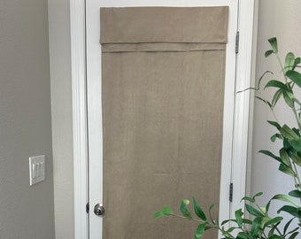 Clearance! 25" w x 70" L BrioLux™ Tan Suede Blackout Luxury Door Curtain 1 Panel No Returns