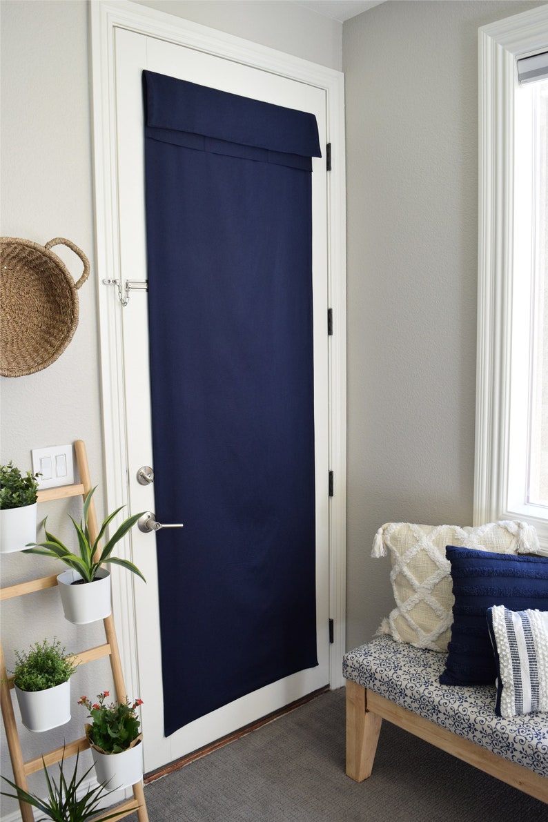 Navy French Door Curtain Room Darkening 1 Panel Etsy