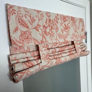 Burnt Red Botanical French Door Curtain - 1 Panel