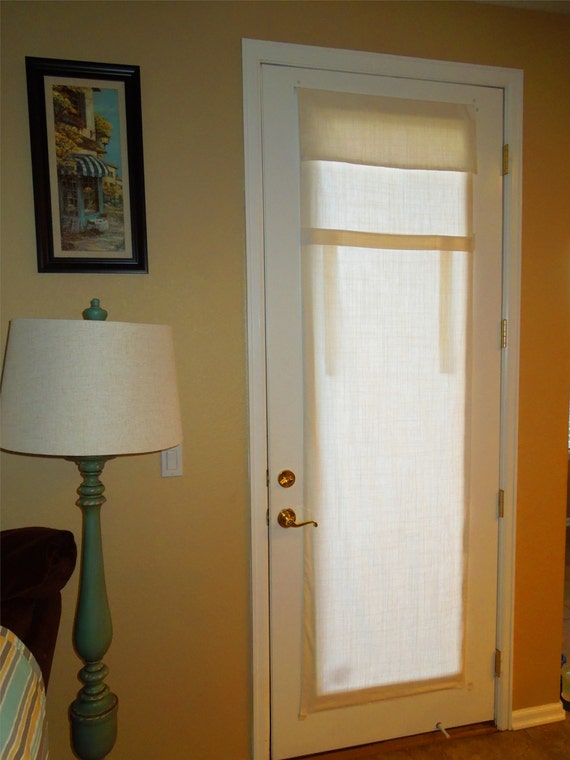 Drop Down Extra Long French Door Curtain Off White Fabric Etsy