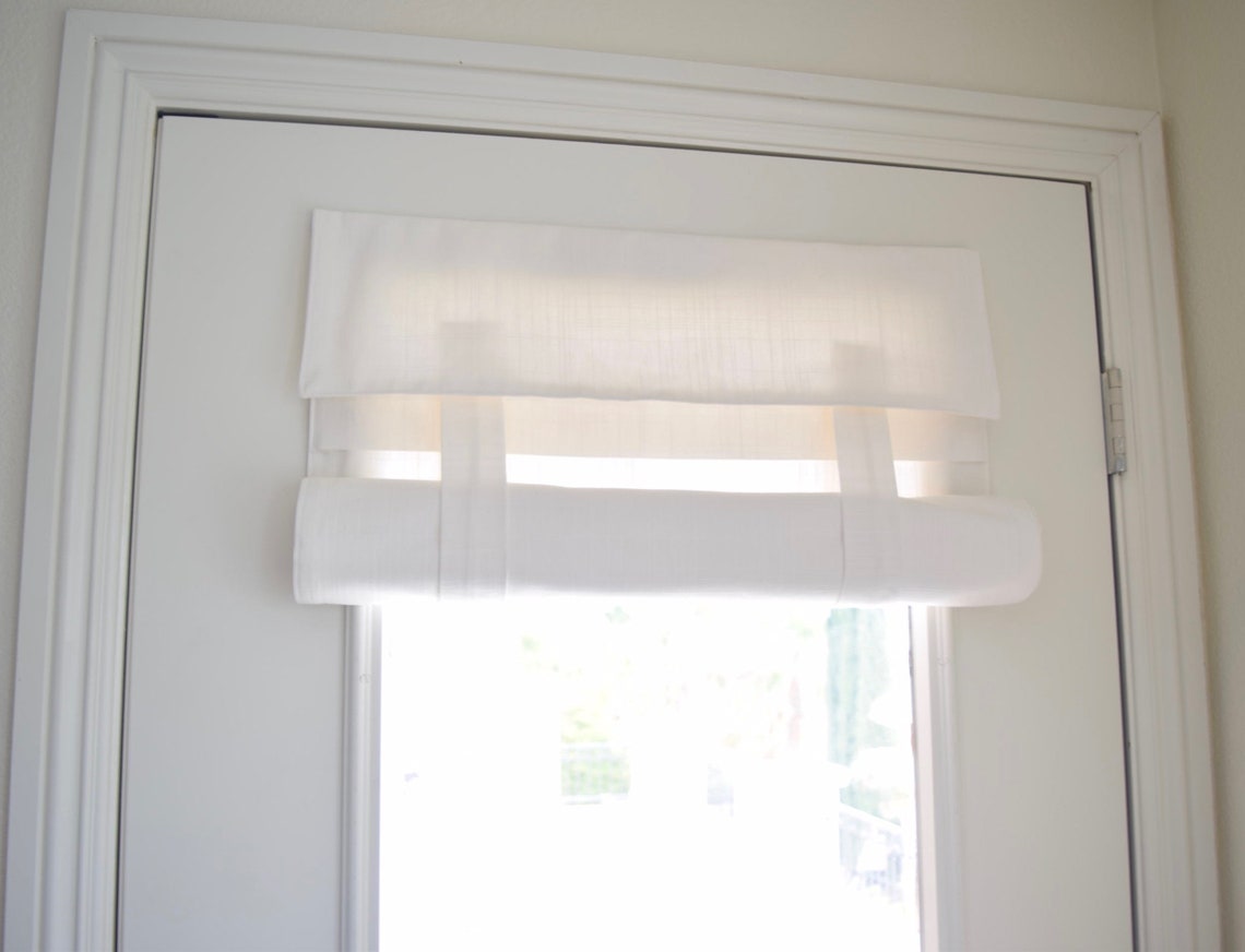 Small Front Door Window Curtain Off White Etsy