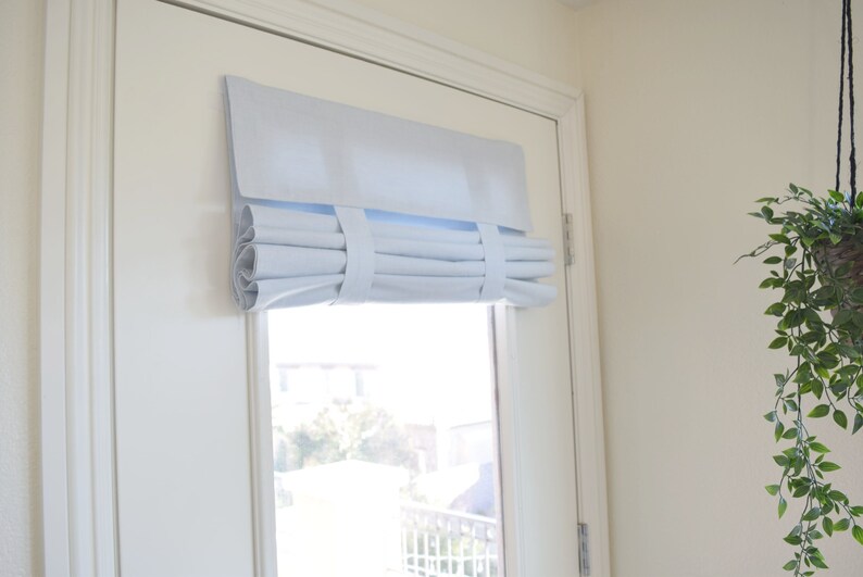 Light Blue Soft Cotton French Door Curtain Etsy