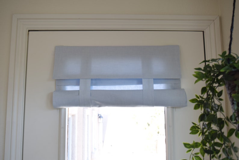 Light Blue Soft Cotton French Door Curtain Etsy