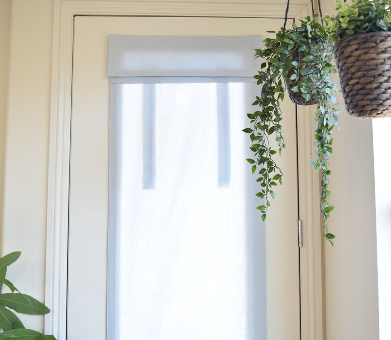 Light Blue Soft Cotton French Door Curtain Etsy