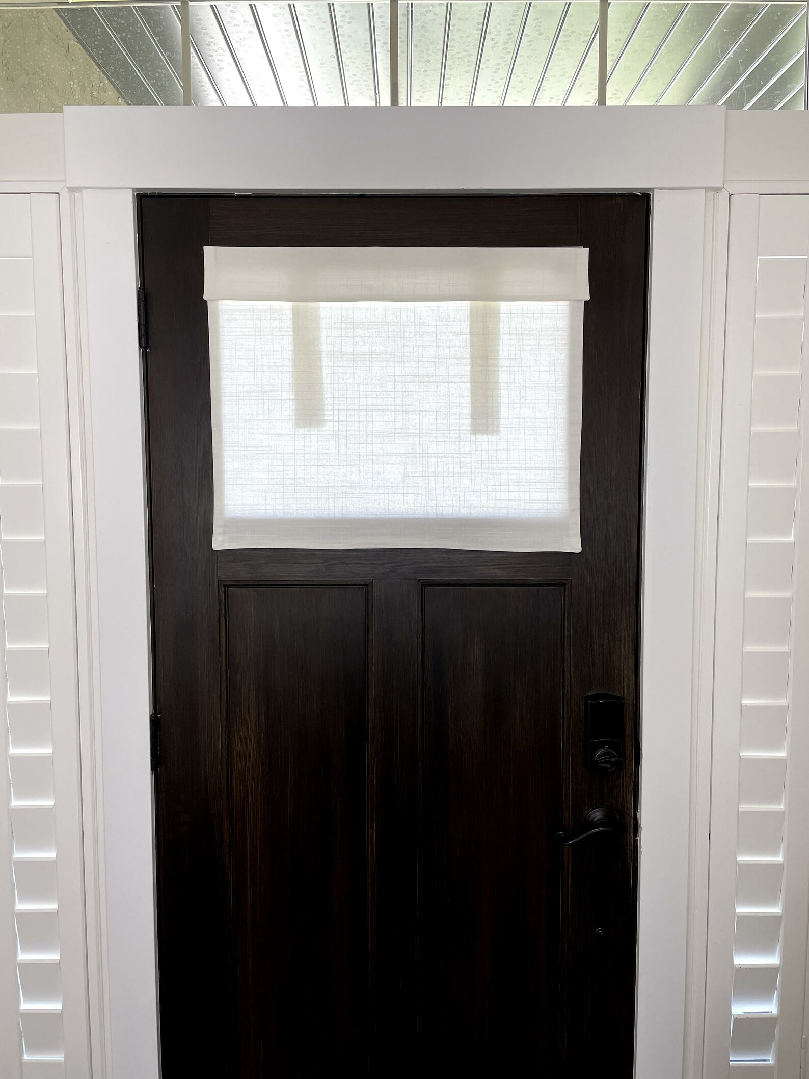 Off White Herringbone Front Door Curtain 1 Panel Etsy