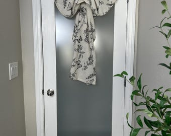 Clearance! 26" w x 72" L Black Butterfly Botanical Bayside Breeze TM Noren Curtain for Doors - Washable 1 panel