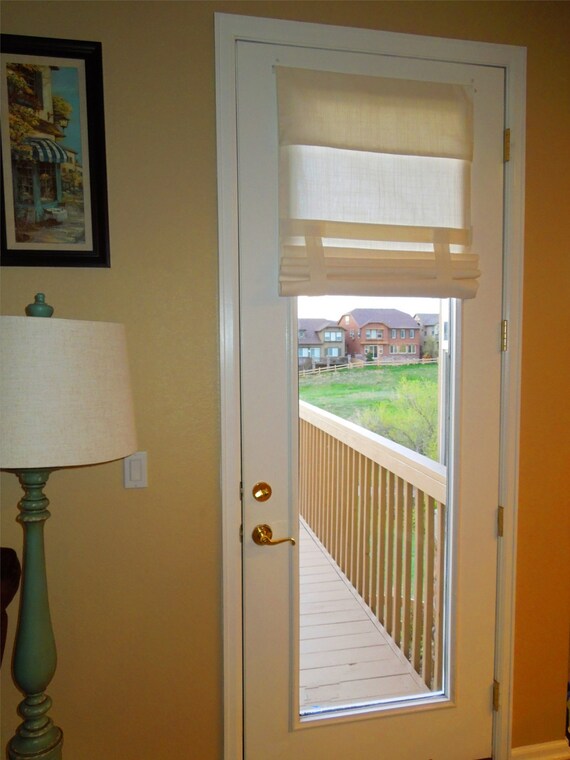 Drop Down Extra Long French Door Curtain Off White Fabric Etsy