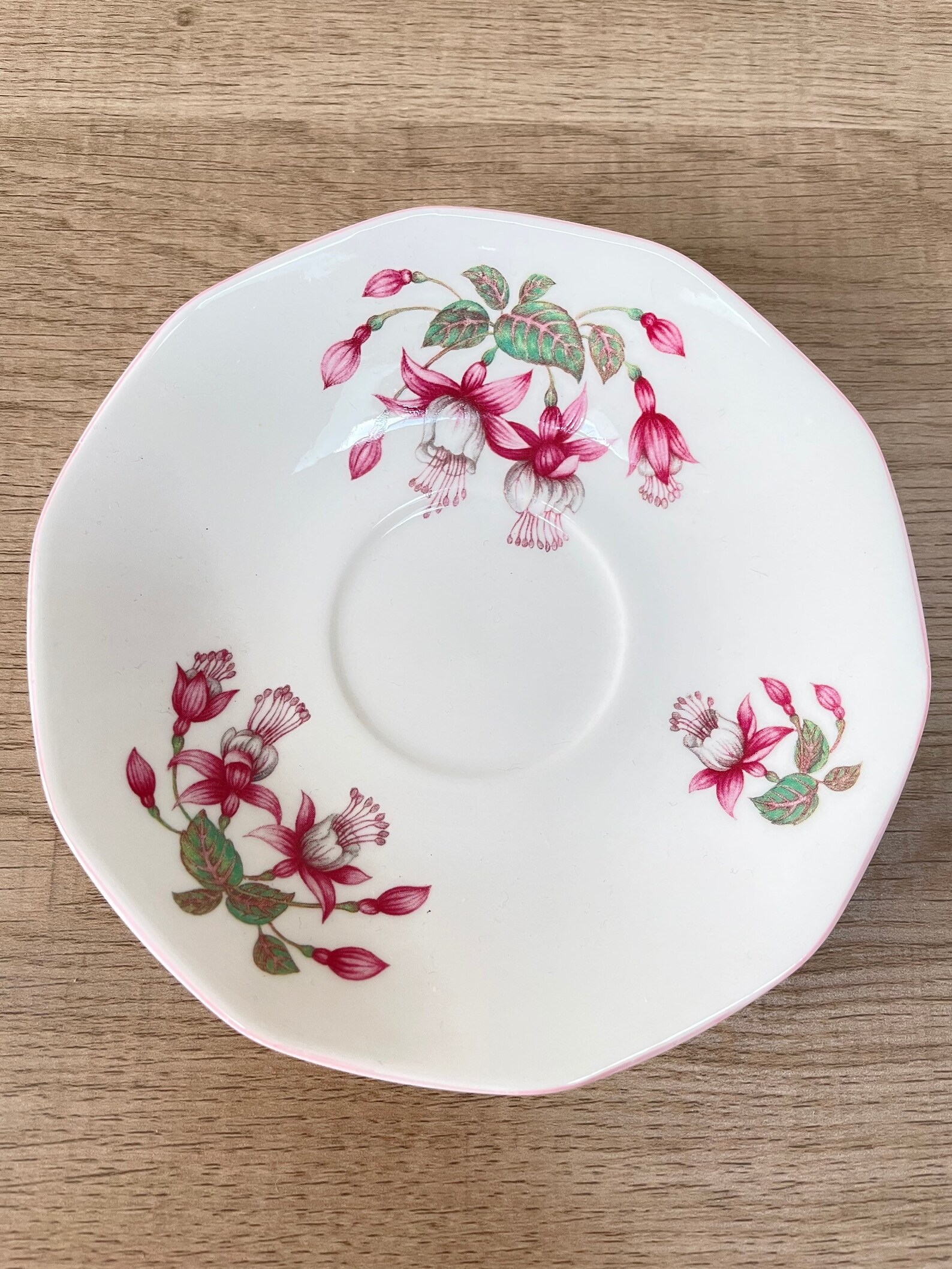 Vintage Queens Bone China Fuchsia Cup and Saucer J W Bradley Etsy