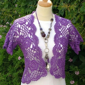 Crochet Bolero PATTERN - Beautiful Bolero  pattern, ladies crochet shrug, (sizes 30&quot;-44&quot;)