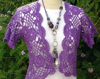 Crochet Bolero PATTERN - Beautiful Bolero  pattern, ladies crochet shrug, (sizes 30"-44")