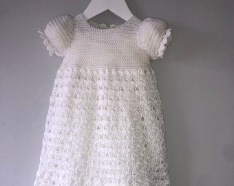 Robe de baptême et bonnet bébé, CROCHET PATTERN, modèle de robe de bébé au crochet, modèle de robe de bébé, robe de baptême