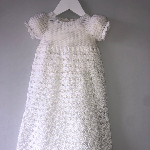 Baby Christening Gown & Bonnet, CROCHET PATTERN, Baby gown crochet pattern, Baby dress pattern, Baptism gown