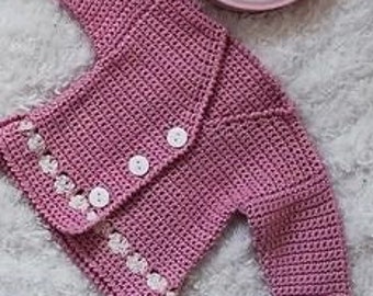 Crochet PATTERN,  Easy baby cardigan pattern, Baby cardigan, Pattern includdes two designs, sizes 0-3, 3-6, 6-12 months