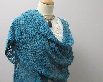 Crochet Shawl PATTERN, Sutton Sea Breeze Wrap, Crochet Wrap pattern,   Instant download pdf files