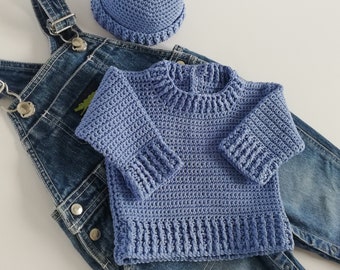 Easy Crochet Baby Sweater and Hat Pattern: Sizes 0-12 Months (PDF Pattern)