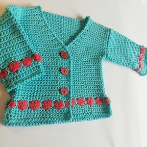 Crochet PATTERN,  Easy baby cardigan pattern, Baby cardigan, Pattern includdes two designs, sizes 0-3, 3-6, 6-12 months