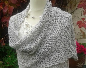 Crochet Wrap PATTERN, Alpaca Wrap, Bridal Wrap, Wedding Shawl. Bridesmaid Shawl