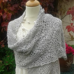 Patrón de chal de novia de alpaca a crochet: elegante chal de encaje (patrón PDF)