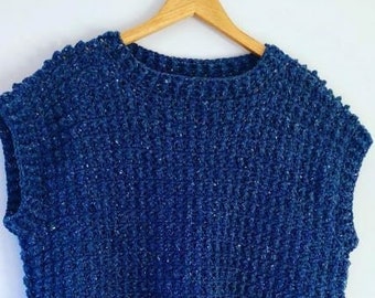 Crochet PATTERN, Easy Vest crochet pattern,  Sizes S/M, L/X, Sleevless pullover